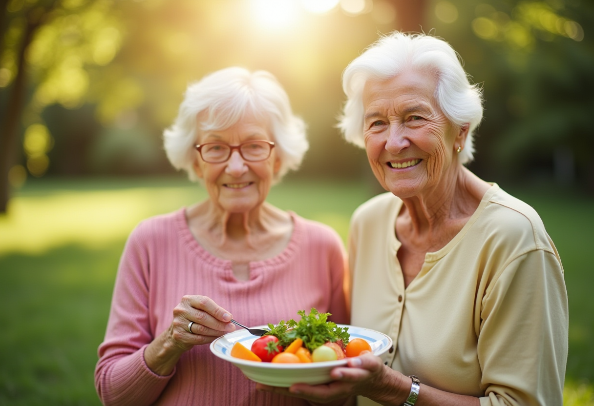 Щастливи възрастни хора готвят здравословна храна